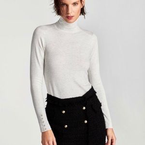 Zara Knit pearl wrist sweater